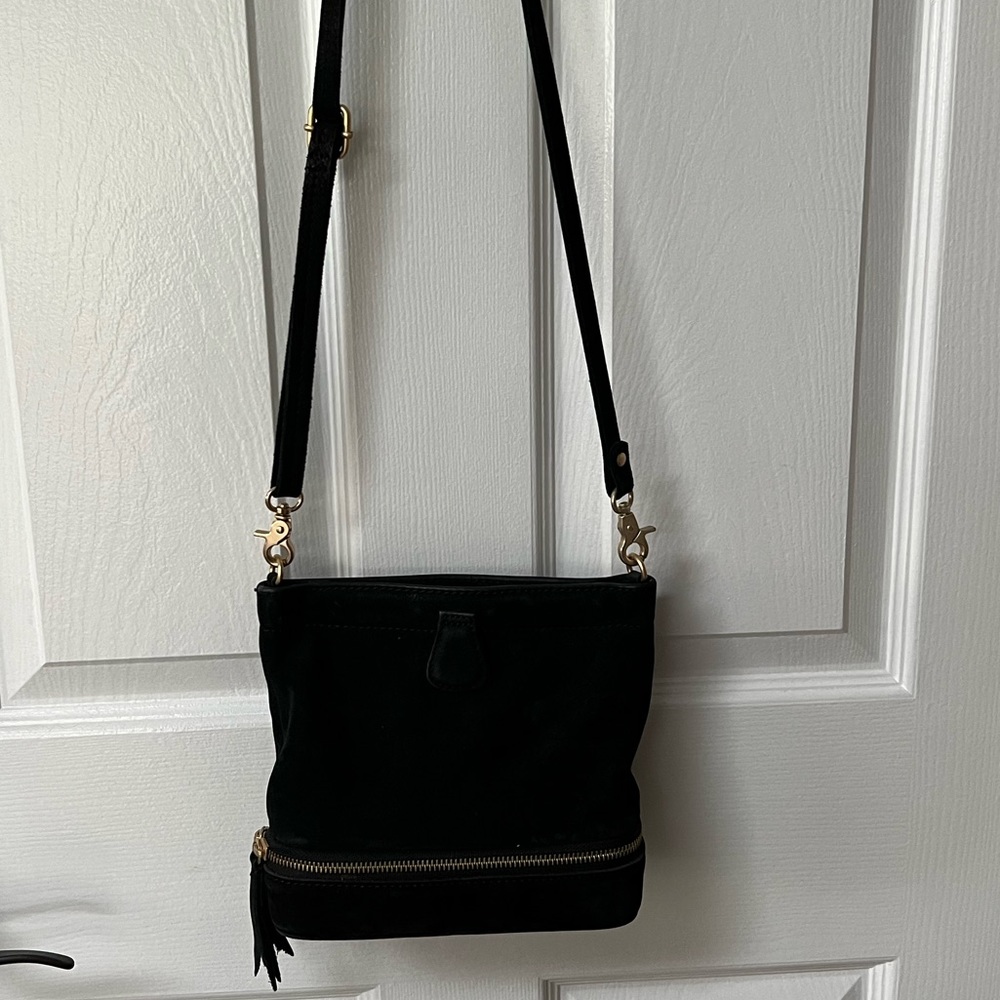 Anthropologie Black Suede Purse